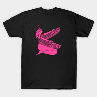Hot Pink Color Egyptian Goddess Maat T-Shirt